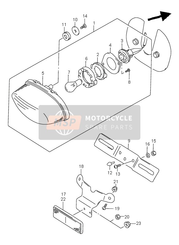 Suzuki GSX750 2001 Tail Lamp for a 2001 Suzuki GSX750