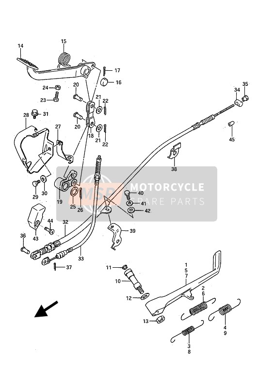 5851038A01, Cable, Rear Brake, Suzuki, 2