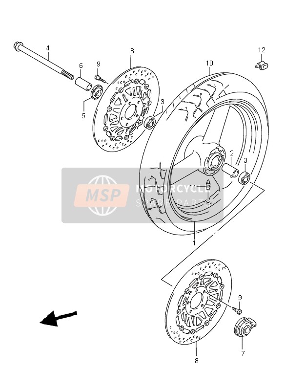 Suzuki GSX750 2001 Front Wheel for a 2001 Suzuki GSX750