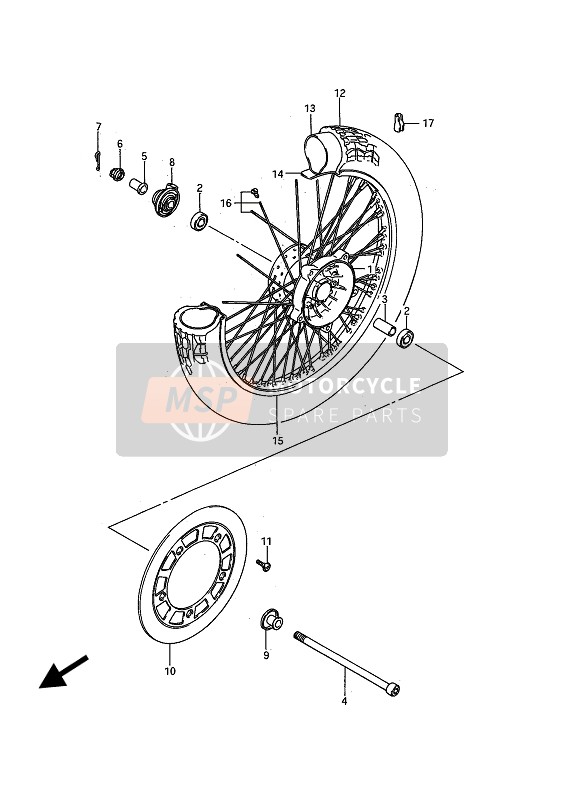 Suzuki VS750GL(F)(P) INTRUDER 1986 Front Wheel for a 1986 Suzuki VS750GL(F)(P) INTRUDER