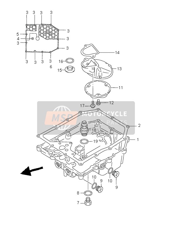 Suzuki GSX750F 2001 Oil Pan for a 2001 Suzuki GSX750F