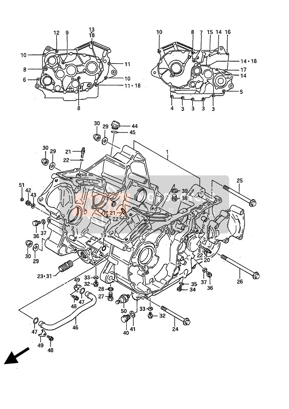 Suzuki VS750GL(F)(P)(EF)(EP) INTRUDER 1987 Carter pour un 1987 Suzuki VS750GL(F)(P)(EF)(EP) INTRUDER