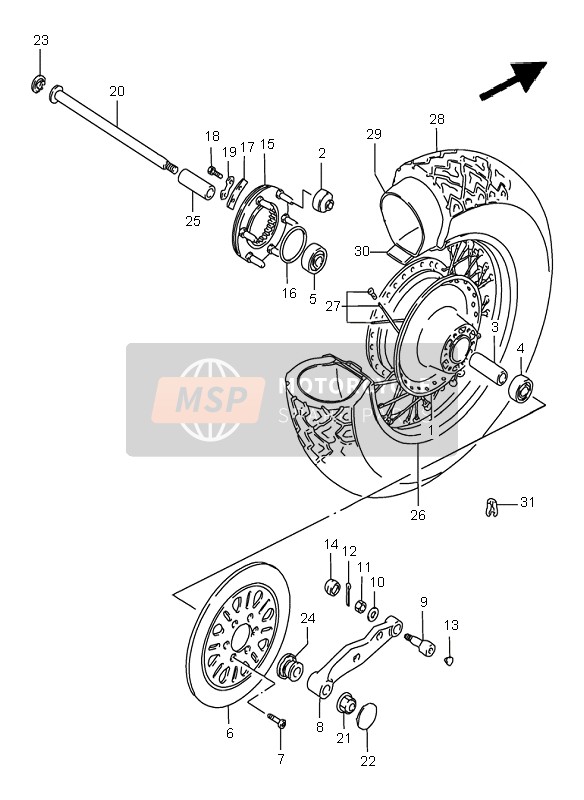 Suzuki VS1400 INTRUDER 1996 Rueda trasera para un 1996 Suzuki VS1400 INTRUDER