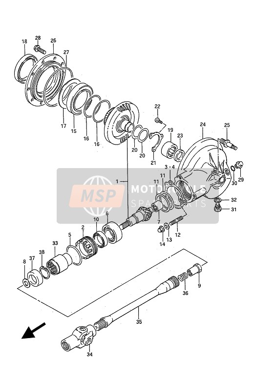 Suzuki VS750(F)(P) INTRUDER 1988 Propeller Shaft & Final Gear for a 1988 Suzuki VS750(F)(P) INTRUDER