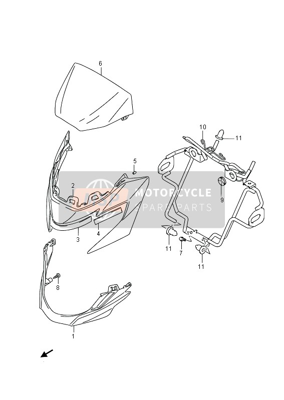 Suzuki GSR750(A) 2013 Headlamp Housing for a 2013 Suzuki GSR750(A)