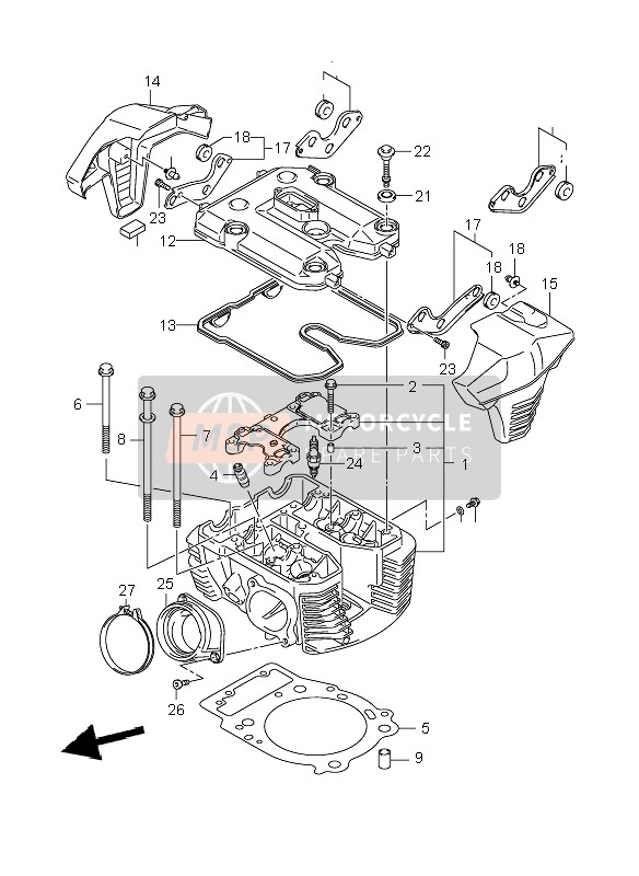 Suzuki VZR1800R (M1800) INTRUDER 2006 Cabeza de cilindro (Posterior) para un 2006 Suzuki VZR1800R (M1800) INTRUDER