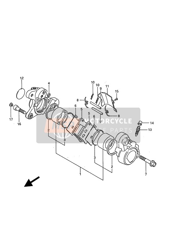 Suzuki VS750(F)(P) INTRUDER 1988 Front Caliper for a 1988 Suzuki VS750(F)(P) INTRUDER