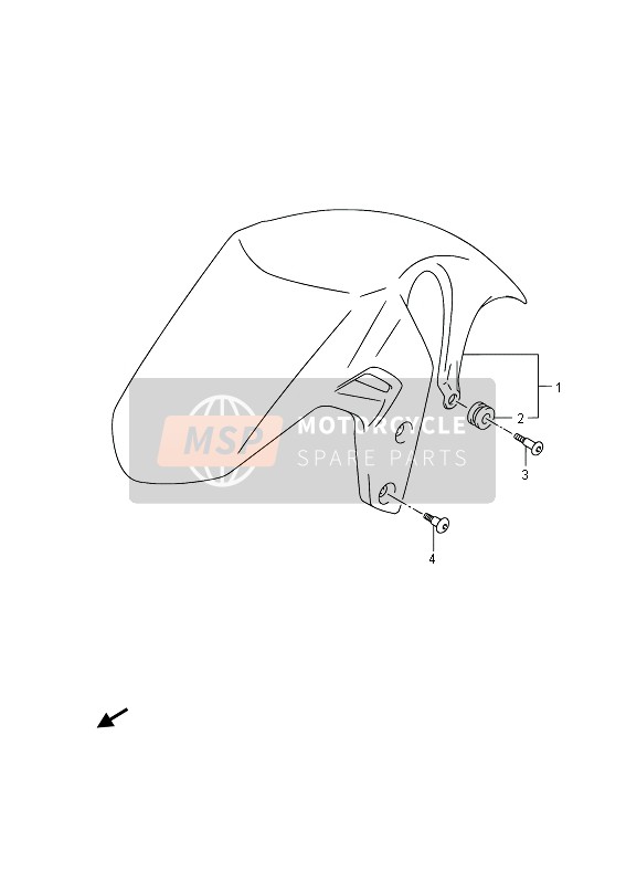 Suzuki GSR750(A) 2013 Guardabarros delantero (GSR750UE) para un 2013 Suzuki GSR750(A)