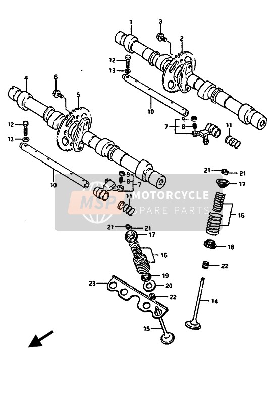 Suzuki GSX-R1100 1987 Arbre à came & Soupape pour un 1987 Suzuki GSX-R1100