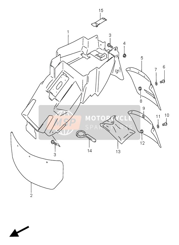 Suzuki GSX-R750 1997 Rear Fender for a 1997 Suzuki GSX-R750