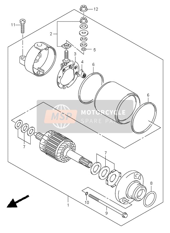 Suzuki GSX-R750 2001 Starting Motor for a 2001 Suzuki GSX-R750