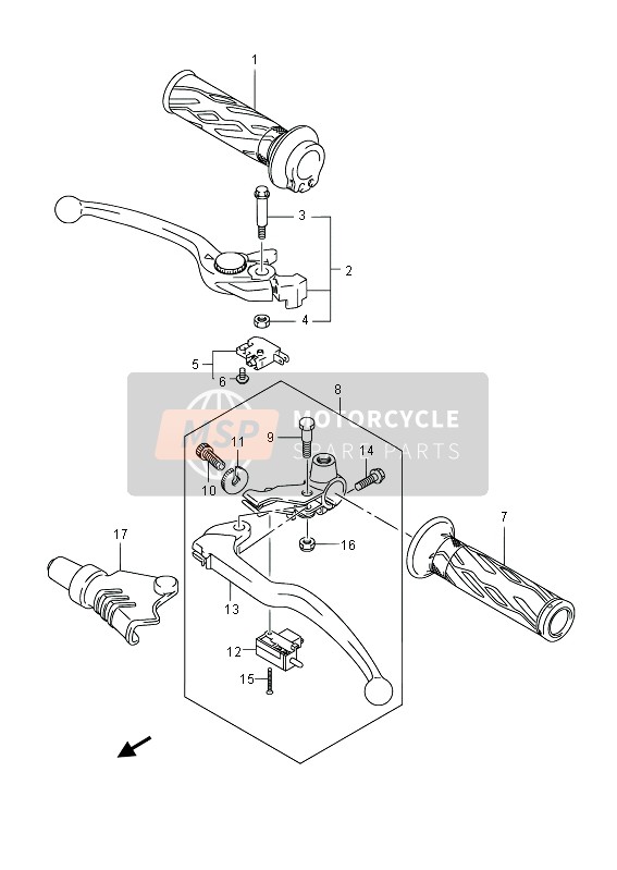 Suzuki GSR750(A) 2013 Handle Lever for a 2013 Suzuki GSR750(A)