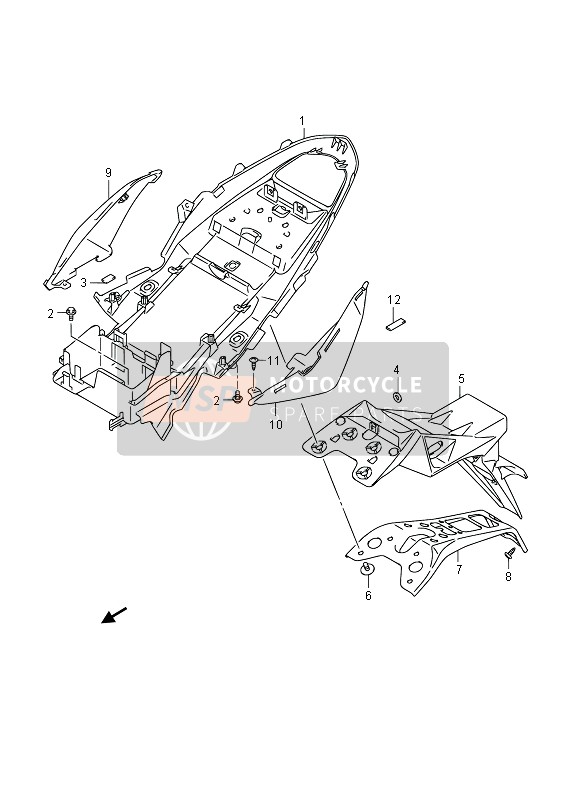 Suzuki GSR750(A) 2013 HINTERER KOTFLÜGEL (GSR750) für ein 2013 Suzuki GSR750(A)