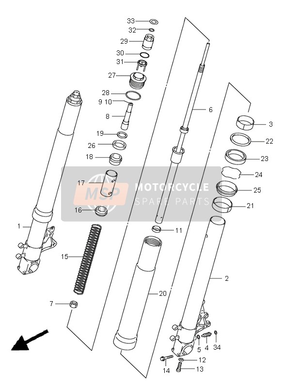 Suzuki GSX-R750 2001 Front Damper for a 2001 Suzuki GSX-R750