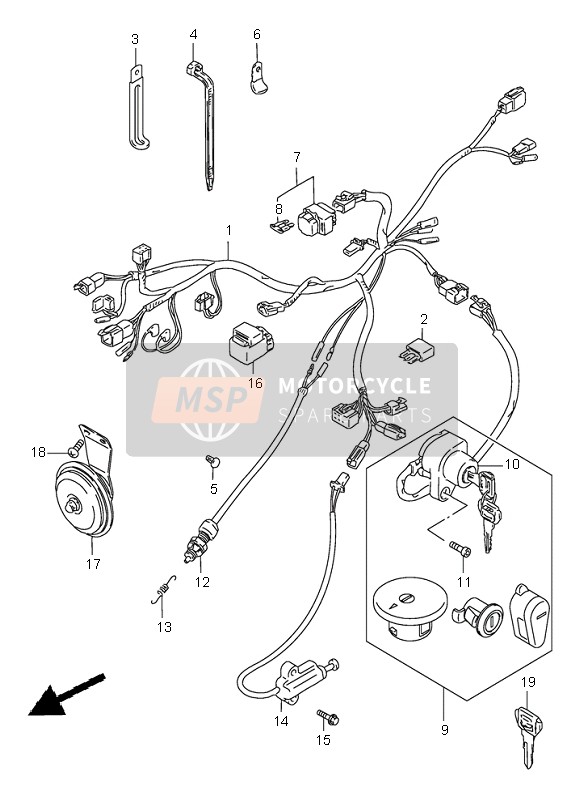 Suzuki LS650 SAVAGE 2001 Wiring Harness for a 2001 Suzuki LS650 SAVAGE