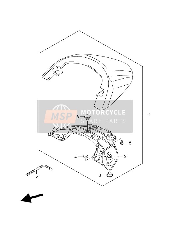 Suzuki VZR1800R (M1800) INTRUDER 2006 Boîte de queue de siège pour un 2006 Suzuki VZR1800R (M1800) INTRUDER