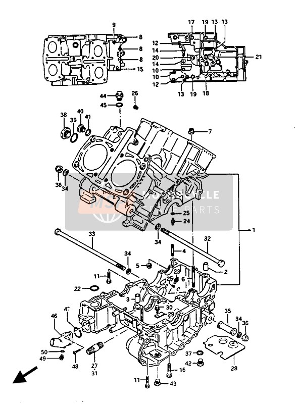 Suzuki GV1400(GD)(GC) 1987 Crankcase for a 1987 Suzuki GV1400(GD)(GC)