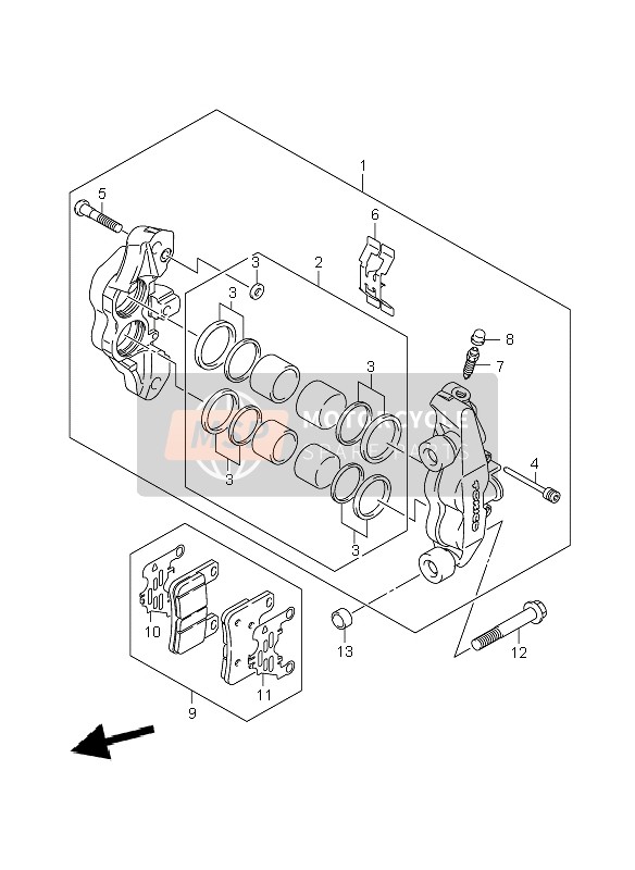 5910029850, Coppia Pastiglie Freno Anterio, Suzuki, 3