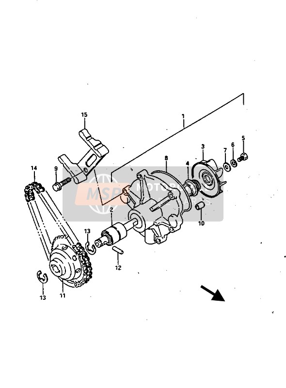 Suzuki GV1400(GD)(GC) 1987 Bomba de agua para un 1987 Suzuki GV1400(GD)(GC)