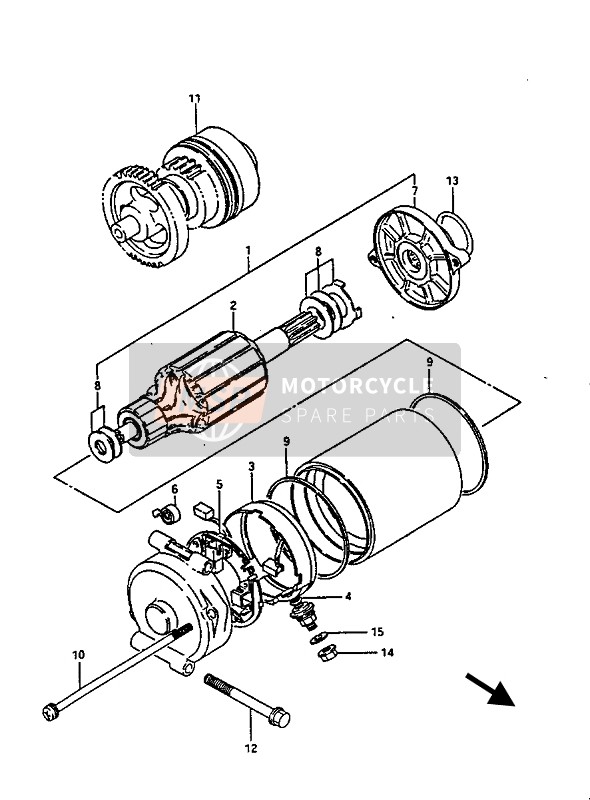 Suzuki GV1400(GD)(GC) 1987 Di Partenza Il Motore per un 1987 Suzuki GV1400(GD)(GC)