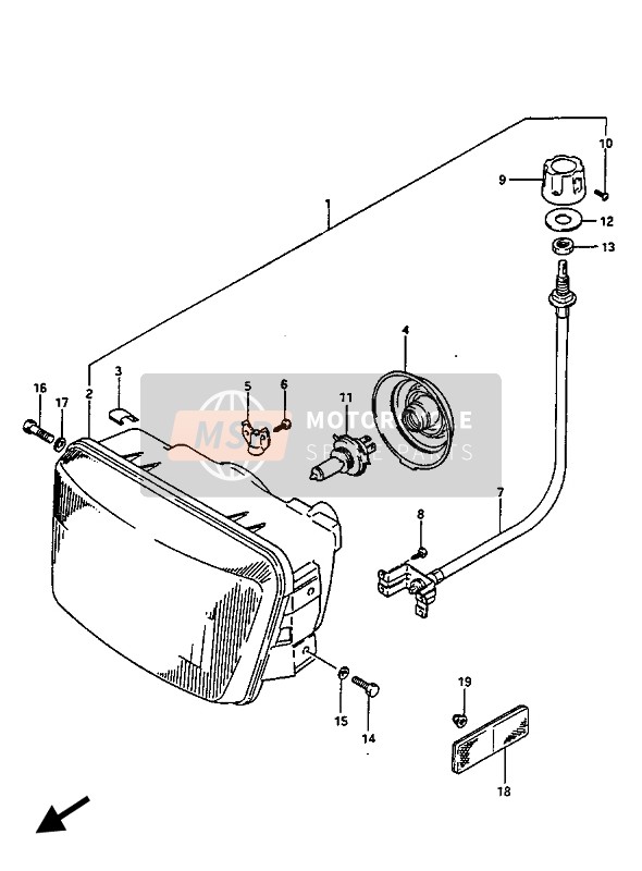 Suzuki GV1400(GD)(GC) 1987 Lampe frontale pour un 1987 Suzuki GV1400(GD)(GC)