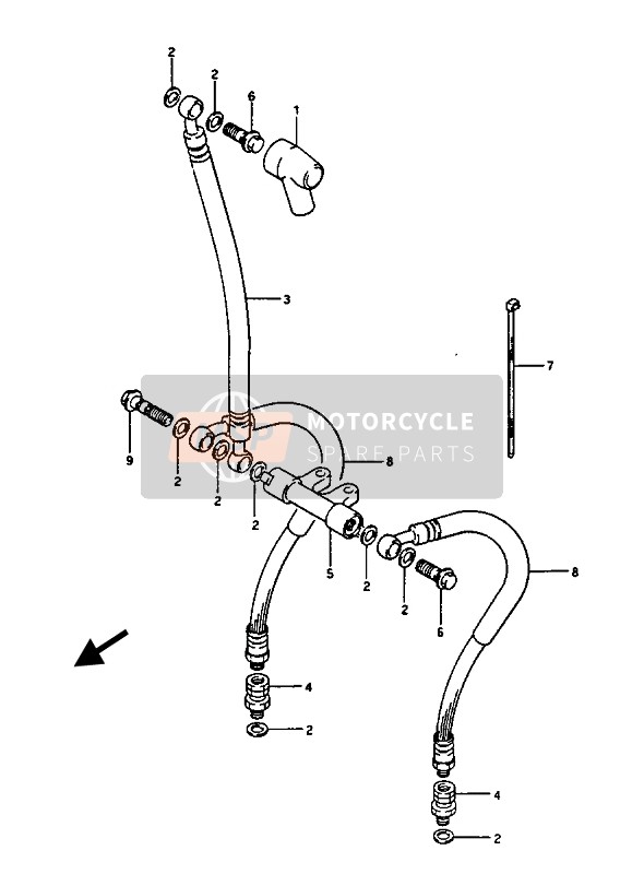 Suzuki GV1400(GD)(GC) 1987 Flexible de frein avant pour un 1987 Suzuki GV1400(GD)(GC)