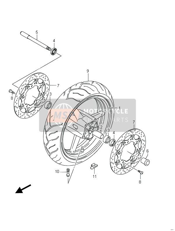 5511017H10, Tire, Front, 120/70 ZR17M/C (58W)(Bridgestone) BT011 F Radial M, Suzuki, 1