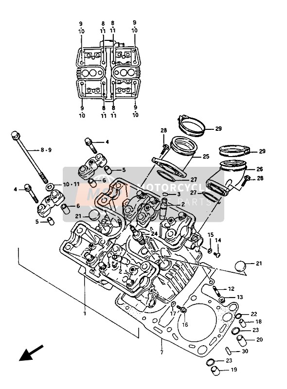 Suzuki GV1400(GD) 1988 Cylinder Head Front for a 1988 Suzuki GV1400(GD)