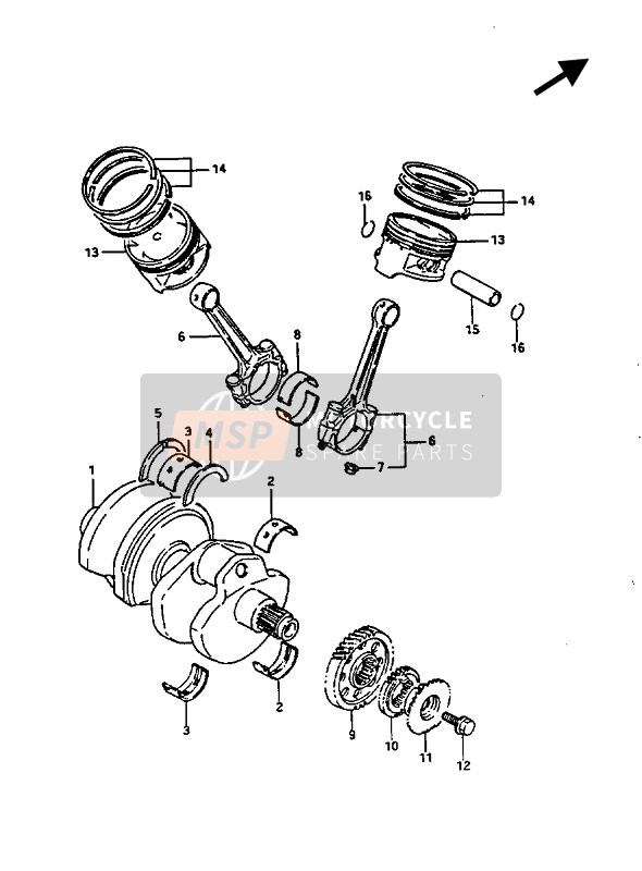 Suzuki GV1400(GD) 1988 Albero motore per un 1988 Suzuki GV1400(GD)