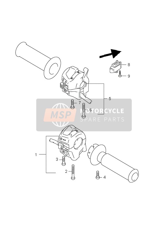 Suzuki SV650(N)(S) 2001 Commutateur de poignée (SV650-U) pour un 2001 Suzuki SV650(N)(S)