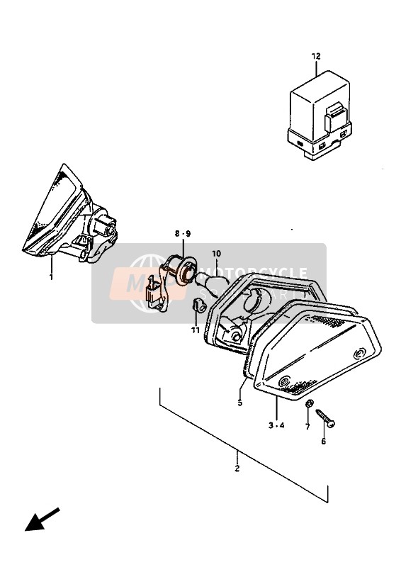 Suzuki GV1400(GD) 1988 Turn Signal Lamp for a 1988 Suzuki GV1400(GD)