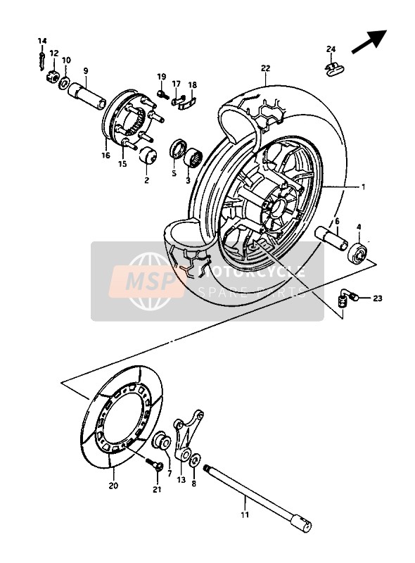 Suzuki GV1400(GD) 1988 Rear Wheel for a 1988 Suzuki GV1400(GD)