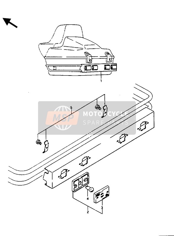 Suzuki GV1400(GD) 1988 Travel Trunk Marker Lamp Set for a 1988 Suzuki GV1400(GD)