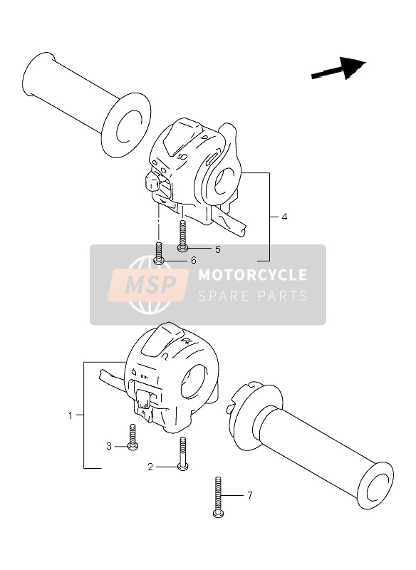 Suzuki TL1000R 2001 Interruptor de manija para un 2001 Suzuki TL1000R