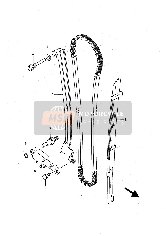 Suzuki LS650(F)(P) SAVAGE 1988 Nokkenasketting voor een 1988 Suzuki LS650(F)(P) SAVAGE