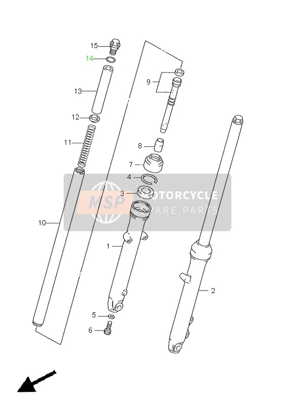 Suzuki GN125E 1997 Front Damper for a 1997 Suzuki GN125E