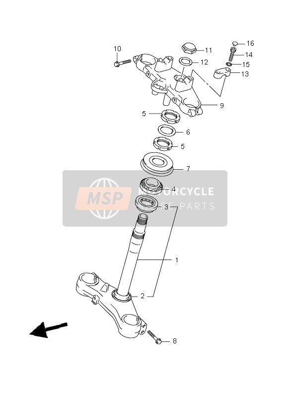 Suzuki DL650A V-STROM 2007 Steering Stem for a 2007 Suzuki DL650A V-STROM