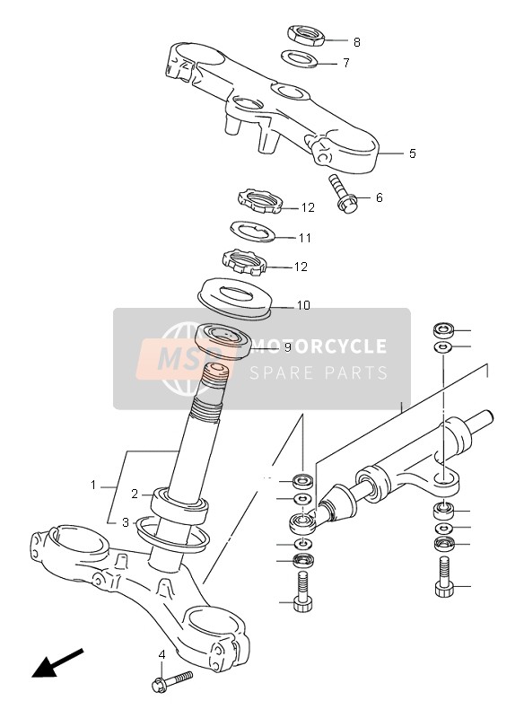 Suzuki GSX-R750 1997 Steering Stem for a 1997 Suzuki GSX-R750