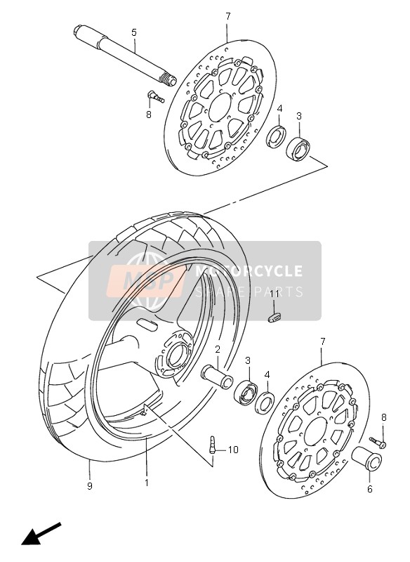 Suzuki GSX-R750 1997 Front Wheel for a 1997 Suzuki GSX-R750