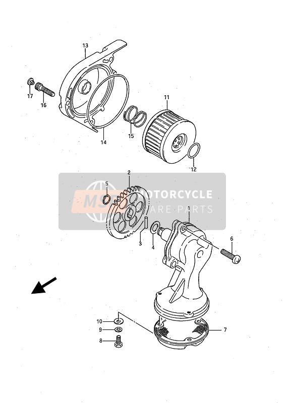 Suzuki LS650(F)(P) SAVAGE 1989 Pompa dell'olio per un 1989 Suzuki LS650(F)(P) SAVAGE