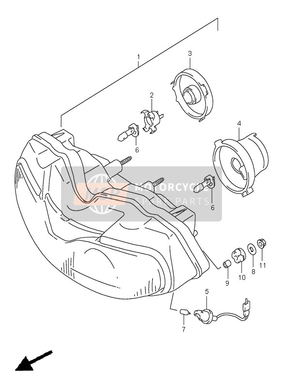 Suzuki TL1000S 2001 Lámpara De Cabeza (E4-E18-E22-E25-E34) para un 2001 Suzuki TL1000S