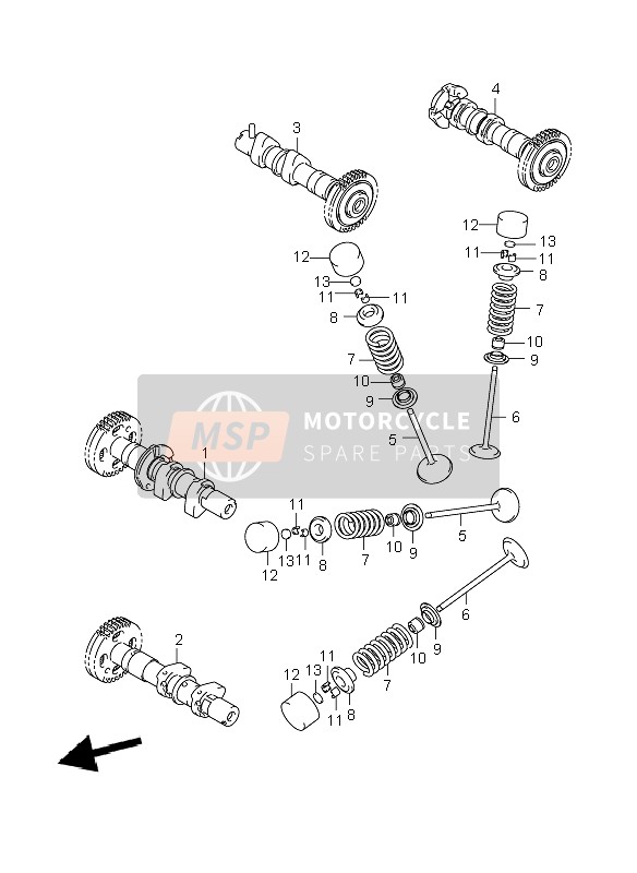 Suzuki DL1000 V-STROM 2007 Arbre À Cames & Soupape pour un 2007 Suzuki DL1000 V-STROM