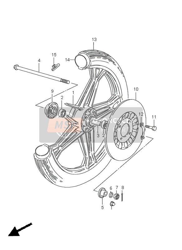 Suzuki GN125E 1997 VORDERRAD (GN125E) für ein 1997 Suzuki GN125E