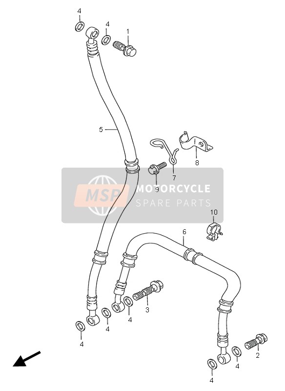 Suzuki GSX-R750 1997 Flexible de frein avant pour un 1997 Suzuki GSX-R750