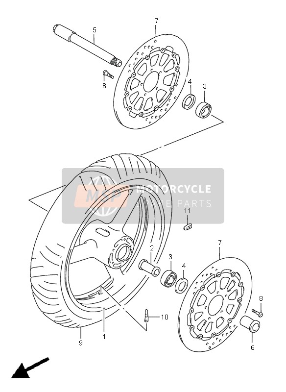 Suzuki TL1000S 2001 Ruota anteriore per un 2001 Suzuki TL1000S