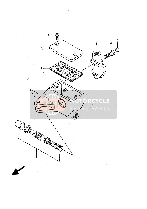 Suzuki LS650(F)(P) SAVAGE 1989 Front Master Cylinder (LS650P) for a 1989 Suzuki LS650(F)(P) SAVAGE