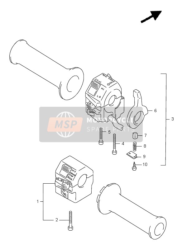 Suzuki VX800 1996 Interruptor de manija para un 1996 Suzuki VX800