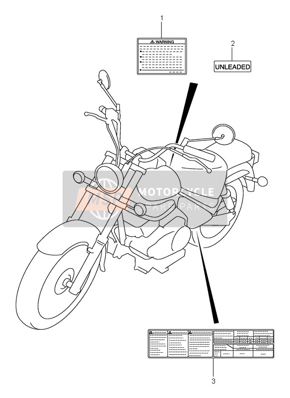 Suzuki VL125 INTRUDER 2001 Label for a 2001 Suzuki VL125 INTRUDER