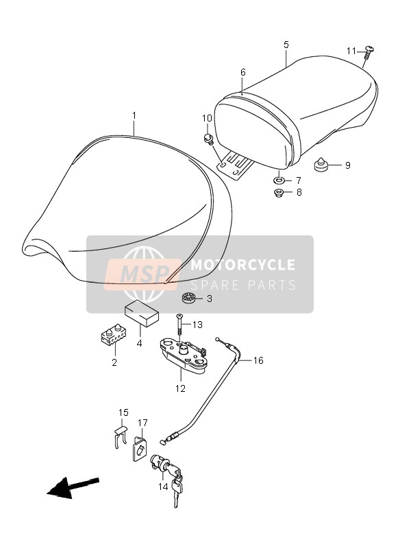 Suzuki VL125 INTRUDER 2001 Seat for a 2001 Suzuki VL125 INTRUDER