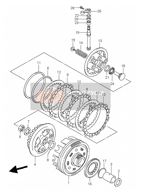 Suzuki VL250 INTRUDER 2001 Clutch for a 2001 Suzuki VL250 INTRUDER